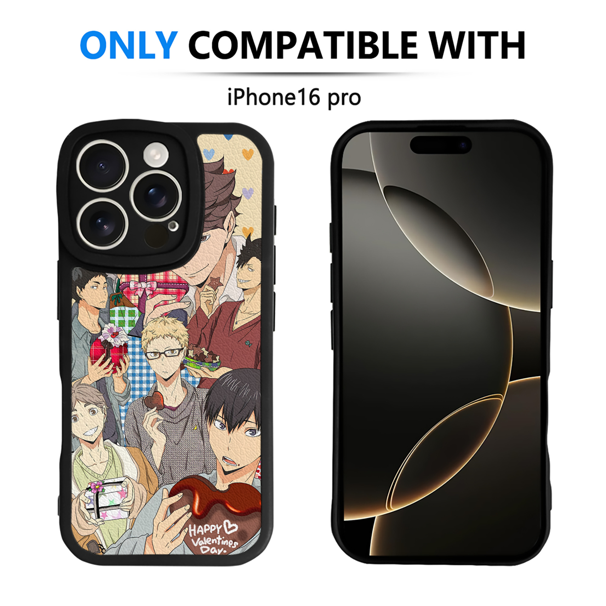 （画像用） ハイキュー!! Haikyu!! 【iPhone 16シリーズ対応】シリコンスマホケース（レザー調） 材質：シリコン